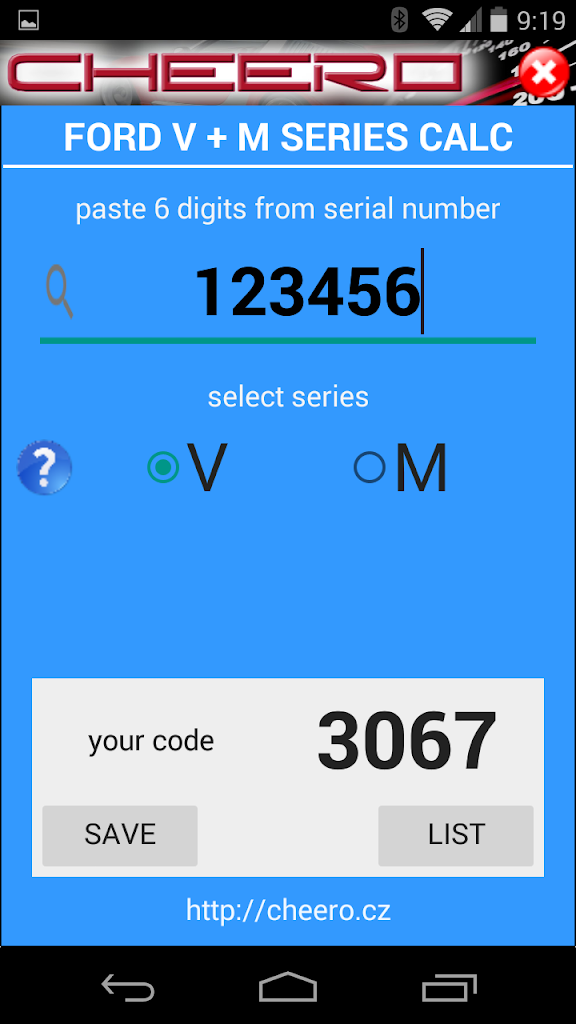 ford v series radio code calculator download