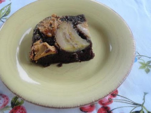 Chocolate PBJ Banana Upside Down Dump Cake