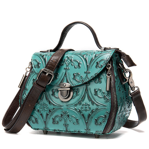 Title 1, Womens Embossed Leather Shoulder Bag A stylish...