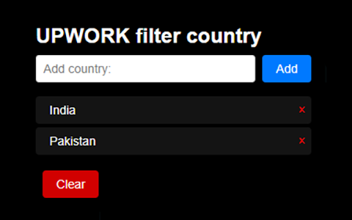 UPWORK FILTER COUNTRY