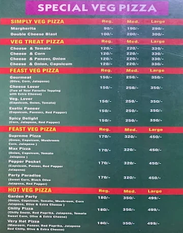 Pizza Delight menu 