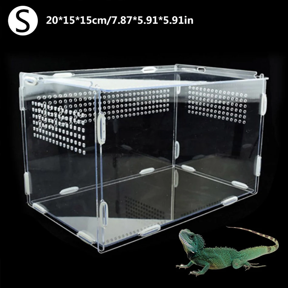 Reptile Breeding Box Acrylic Spider Lizard Scorpion Acrylic Transparent Insect Breathable Terrarium