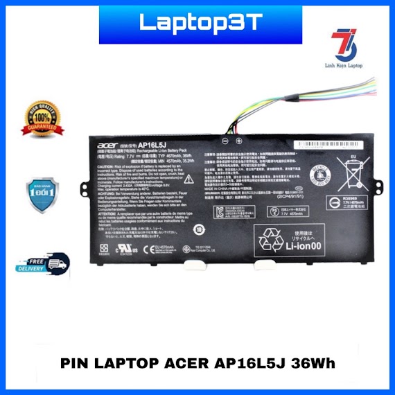 Pin Laptop Acer(Zin) Ap16L5J Sf514 - 52T Spin 1 Sp111 - 32N Swift 5 Sf514 - 52T Ap16L5J Tuổi Thọ Cao, Bảo Hành 09 Tháng