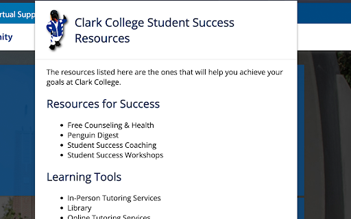 Clark College Student Success Resources