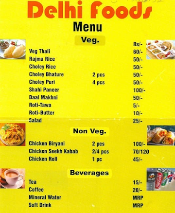 Delhi Foods menu 