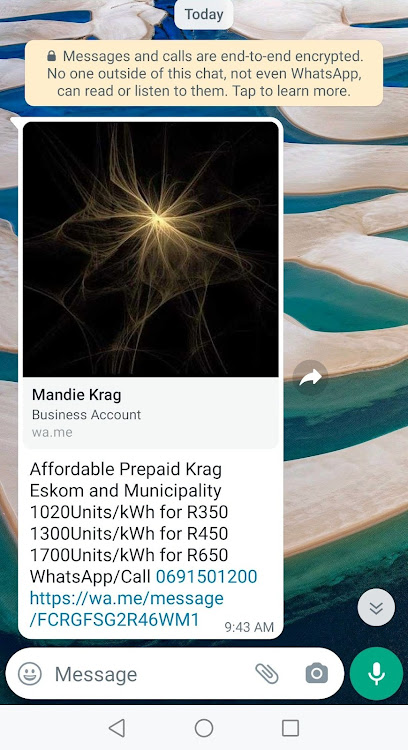 An online scammer is enticing Cape Town residents with discounted electricity prepaid tokens.