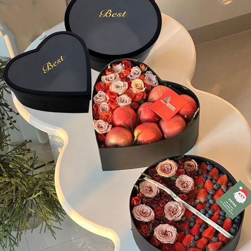 Title 1, Heart-Shaped Round Christmas Gift Fruit Flower ...