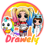 Cover Image of Download Drawely - How To Draw Cute Girls and Coloring Book 6.5 APK