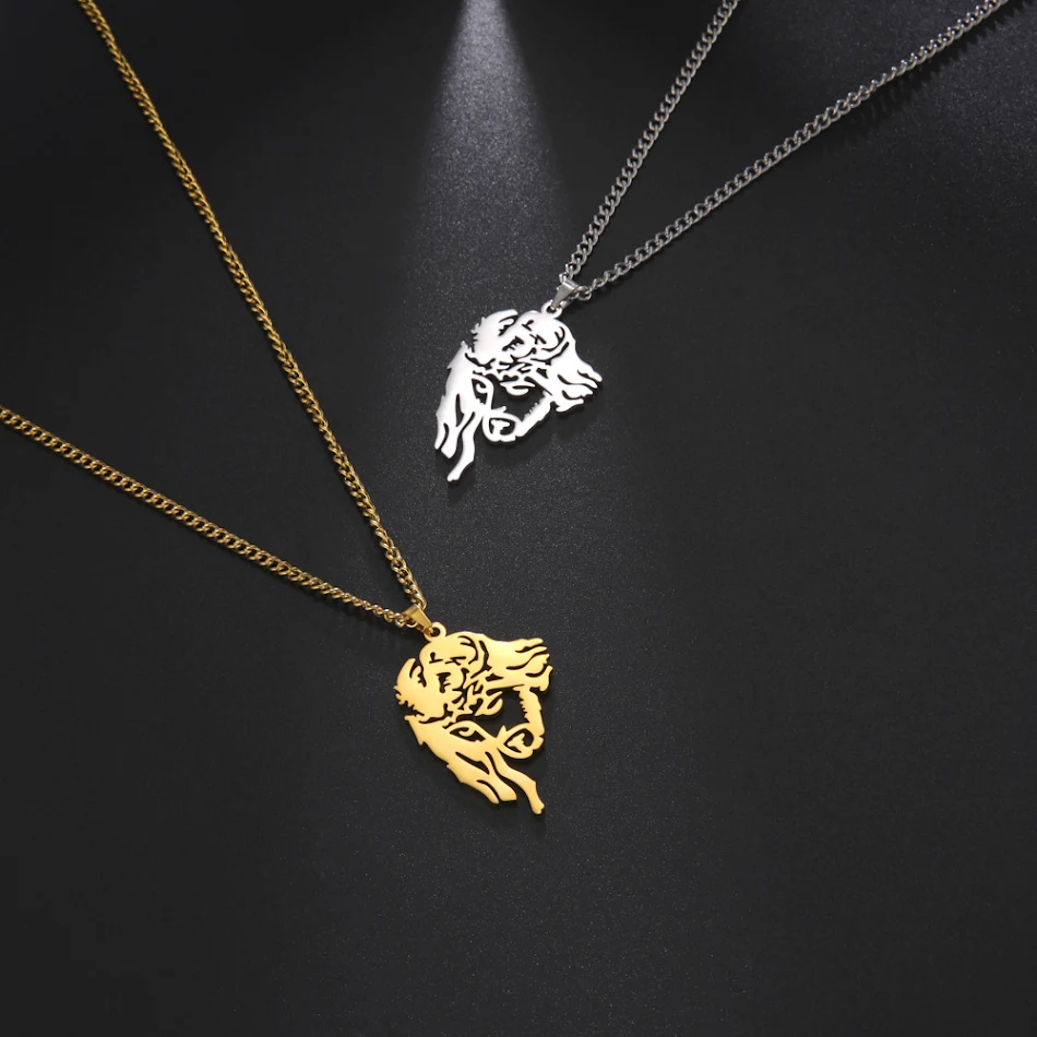 Titanium stalen hanger ketting. Modieuze roestvrijstalen ketting voor dames en heren. Duurzame waterdichte sieraden.