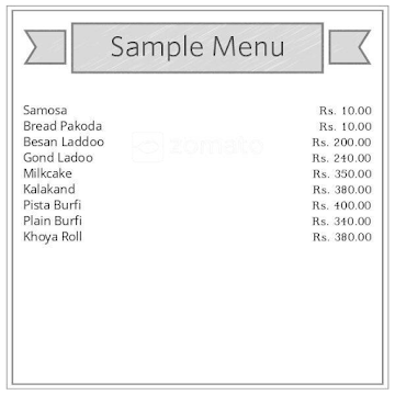 Aggarwal Sweet Corner menu 