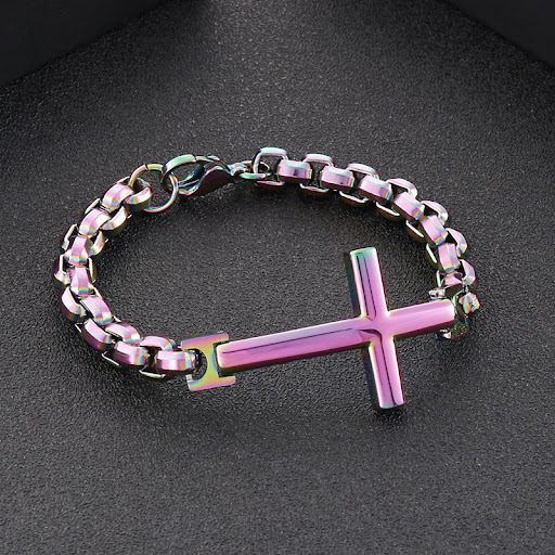 Title 7, Trendy Mens Titanium Steel Personality Bracele...