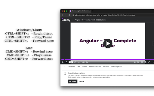 Udemy Playback Control