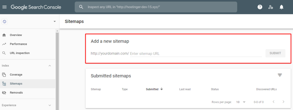 ajouter un nouveau sitemap à Google Search Console