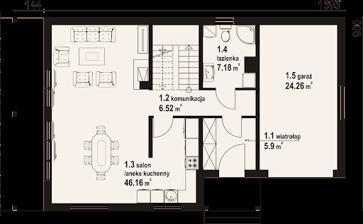 Osiek 11g dws - Rzut parteru