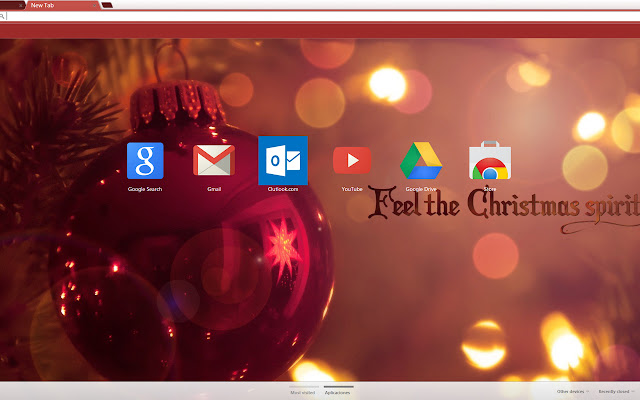 Christmas Theme - Red Globe - Axlg chrome extension