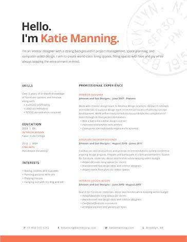 Katie T. Manning - Resume template