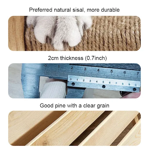 Wall Mounted Cats Climbing Shelf Solid Wood Step Stairway Sisal Scratching Post Pet Cat Tree Perch Platform Jumping Furn