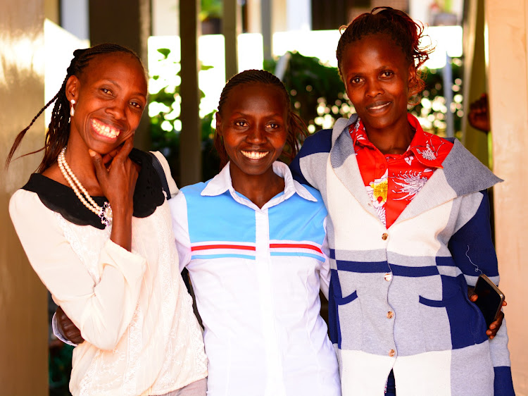 Sally Chepyego, Valerie Ayaibei and Brigid Kosgei