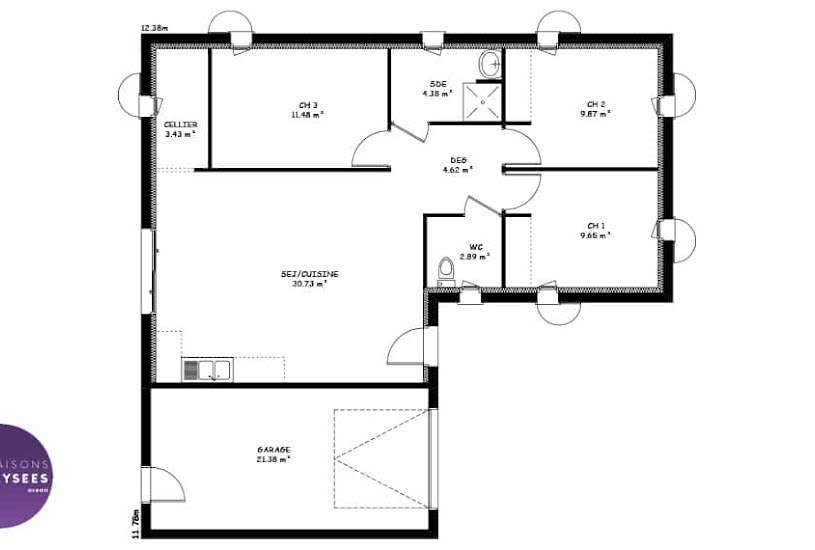  Vente Terrain + Maison - Terrain : 443m² - Maison : 91m² à Vérines (17540) 