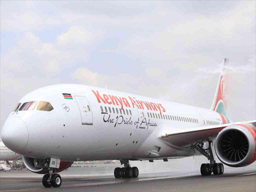 Kenya Airways plane at the at JKIA on August 18,2015 / FILE