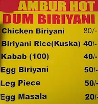 New Ambur Hot Dum Biriyani menu 1