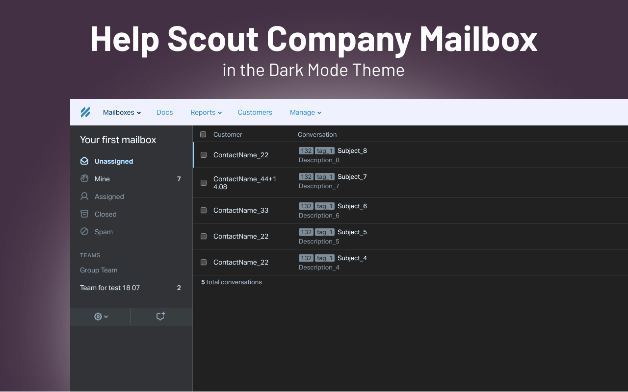 Dark Theme for Help Scout Preview image 7