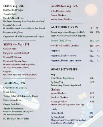 Barley & Grapes Cafe menu 