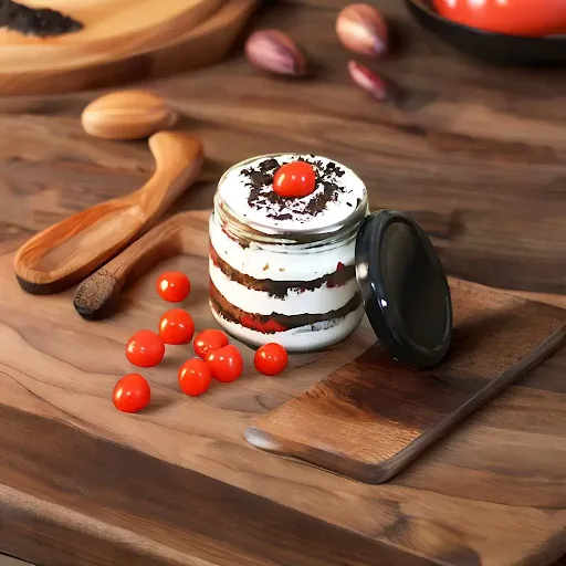 Eggless Black Forest Jar Cake