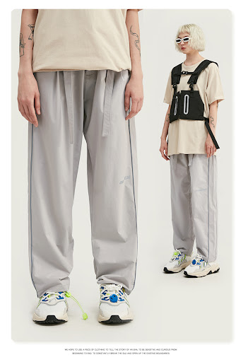 Title 2, Stitching Printed Casual Trousers Straight Leg Men