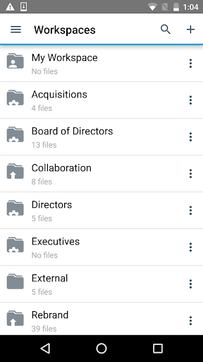 Screenshot BlackBerry Workspaces