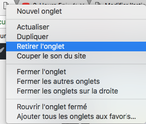 Retirer l'onglet sous Google Chrome