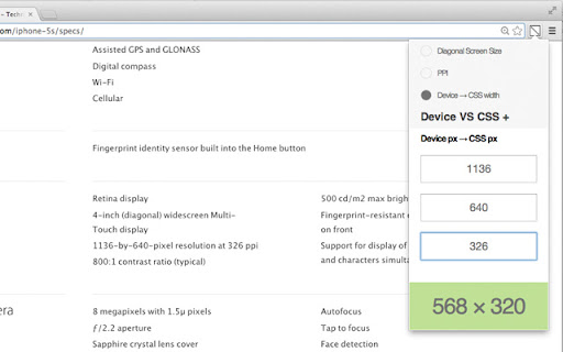 Device Px Calculator