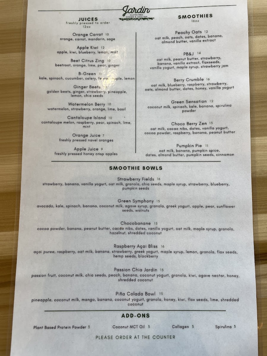 Double Sided Menu