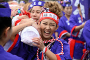 Women take part in a ritual event of the Hadaka Matsuri, or the Naked Festival, for the first time. The festival has been taking place at the Konomiya Shrine in central Japan for 1,250 years.