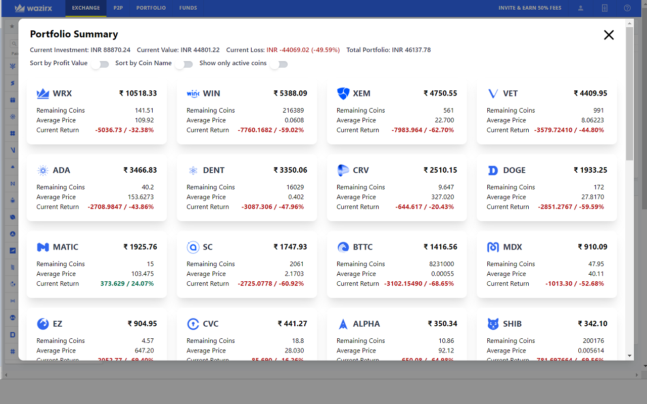 WazirX Porfolio Manager Preview image 2