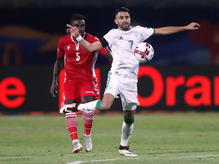 Algeria's Riyad Mahrez in action with Kenya's Musa Mohammed