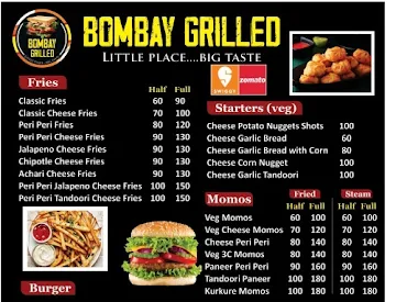 Bombay Grilled menu 