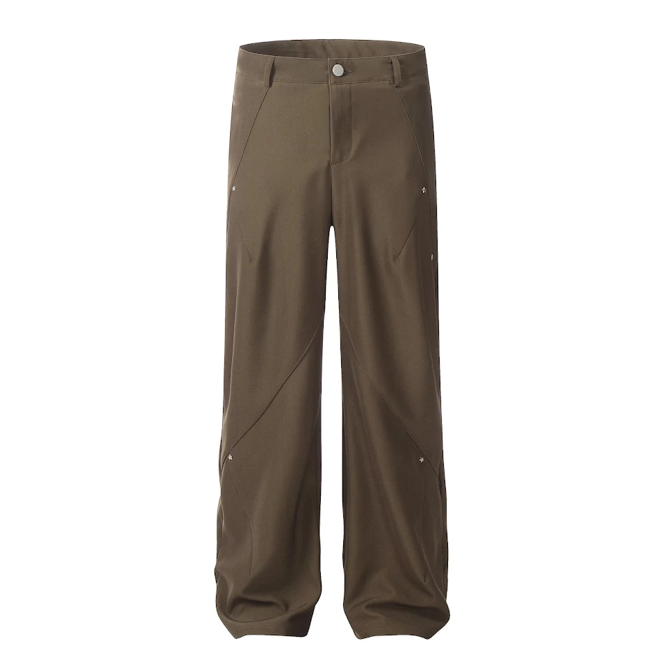 Pantalones de traje rectos caídos con costuras de moda para hombre Estilo elegante y cómodo para un look moderno y sofisticado Perfectos para cualquier ocasión
