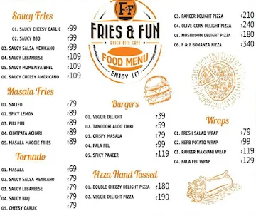 Fries & Fun menu 