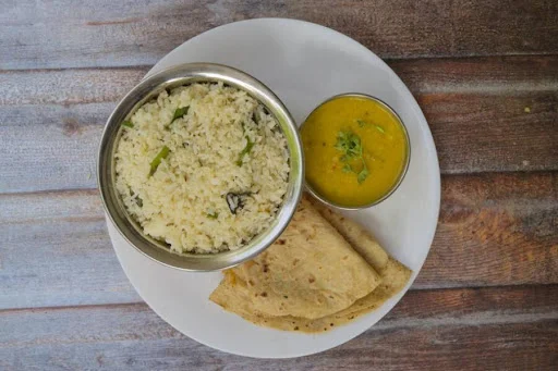 Jeera Rice (Hallf) + Yellow Dal (Hallf) + 2 Chapati