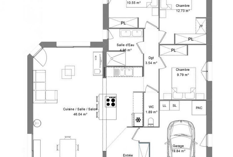  Vente Terrain + Maison - Terrain : 1 500m² - Maison : 100m² à Neufchâtel-en-Bray (76270) 