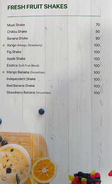 Juice Forest menu 