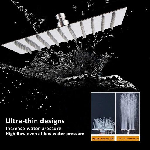 Title 4, 12-inch Electroplating Square Top Spray Shower ...