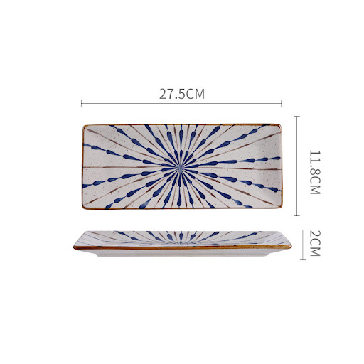Title 4, Japanese Style Retro Hand-painted Ceramic Recta...