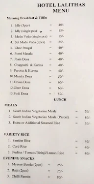 Lalitha's menu 3