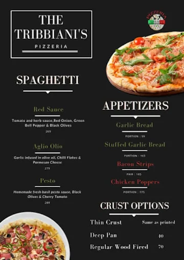 The Tribbiani's Pizzeria menu 