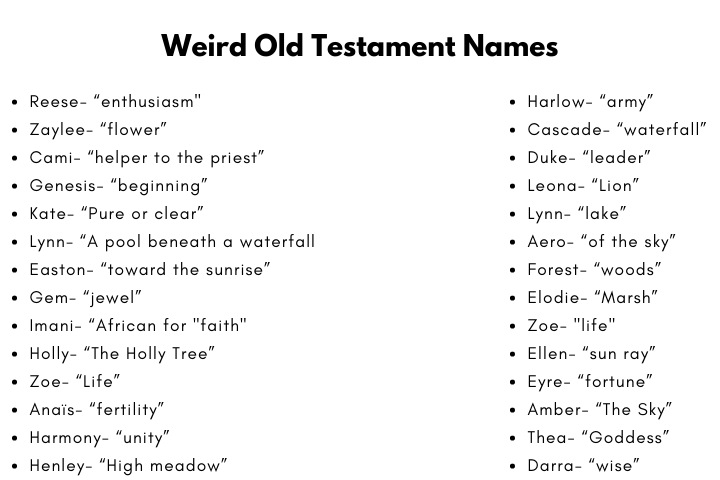 Weird Old Testament Names