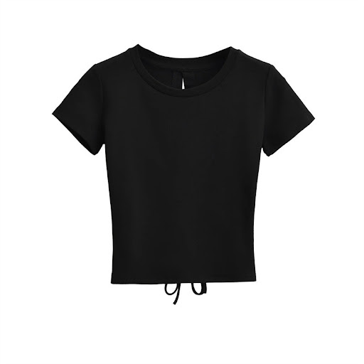 Title 9, Hot Girl Back Hollow Drawstring Design Round Ne...