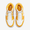 women's air jordan 1 mid white/white/university gold