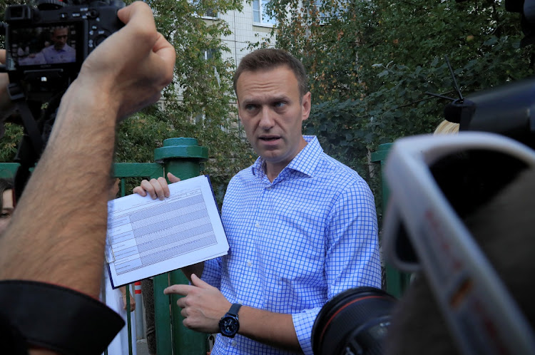 Russian opposition leader Alexei Navalny speaks to journalists in Moscow, 2019. Picture: REUTERS/TATYANA MAKEYEVA